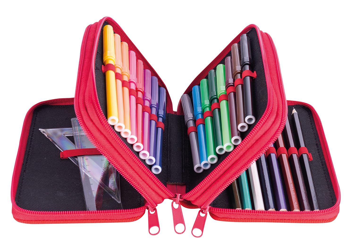 gimboo School Pencil Case with Accessories, Multicoloured, Motif - Racing car