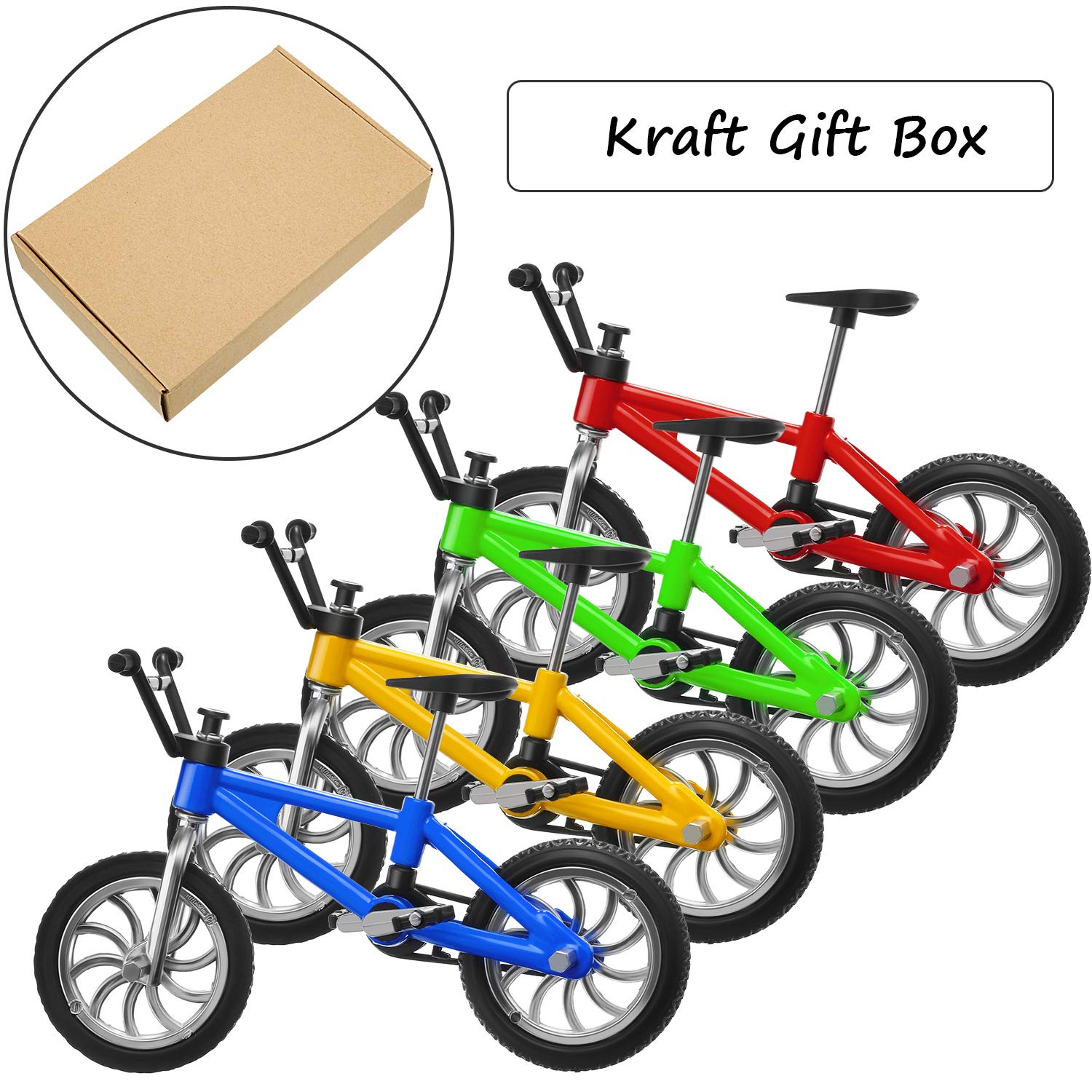 Gejoy 12 Pieces Mini Finger Bikes Mini BMX Bikes Games End of The Year Student Gifts Bulk Miniature Bicycle Toys for Kids Adults Birthday Party Gifts(Vintage Color)