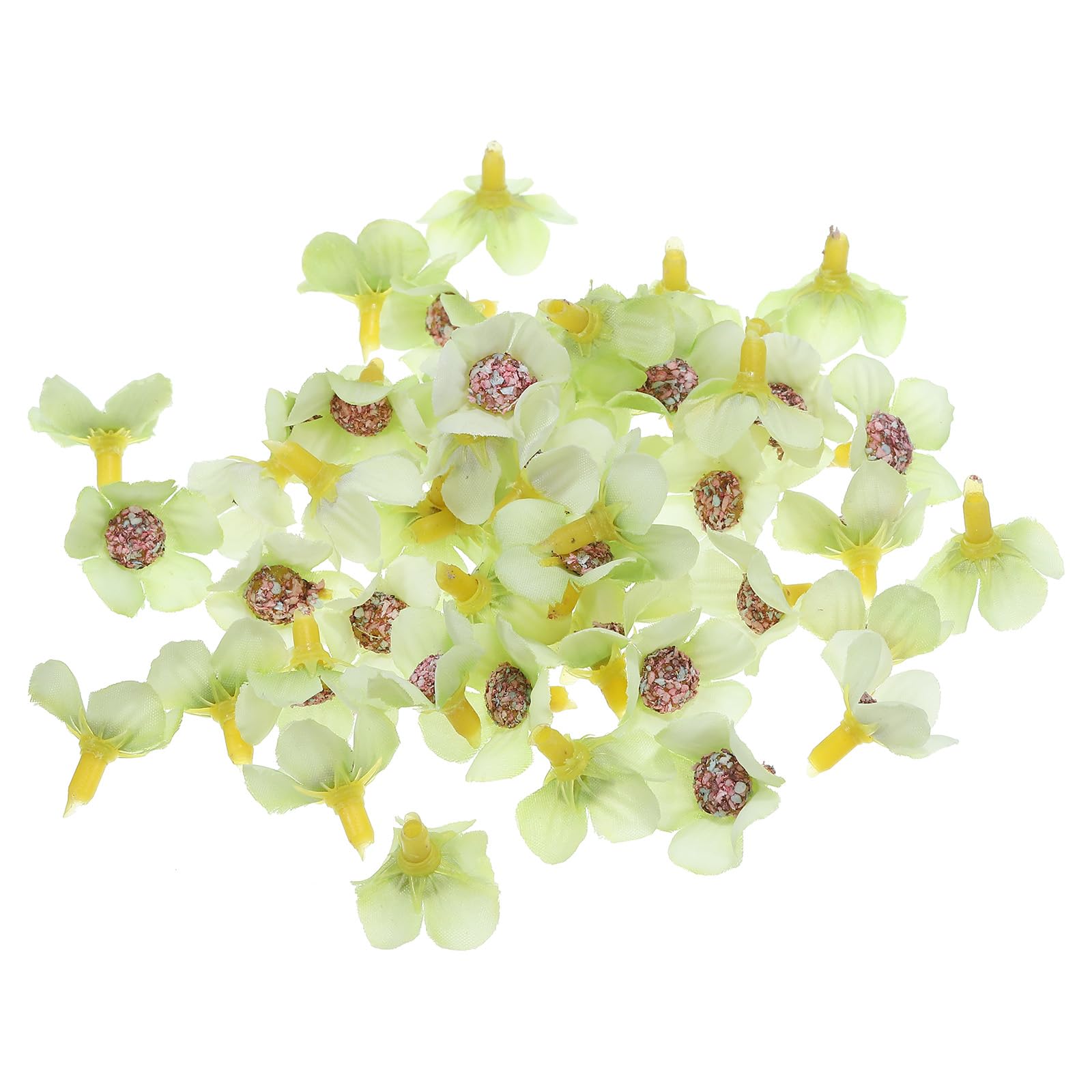 PATIKIL 0.79" Artificial Daisy Flower Heads, 50 Pack Silk Daisy Fake Flowers Heads for Wedding Floral Bouquet Decoration DIY Craft Making, Green