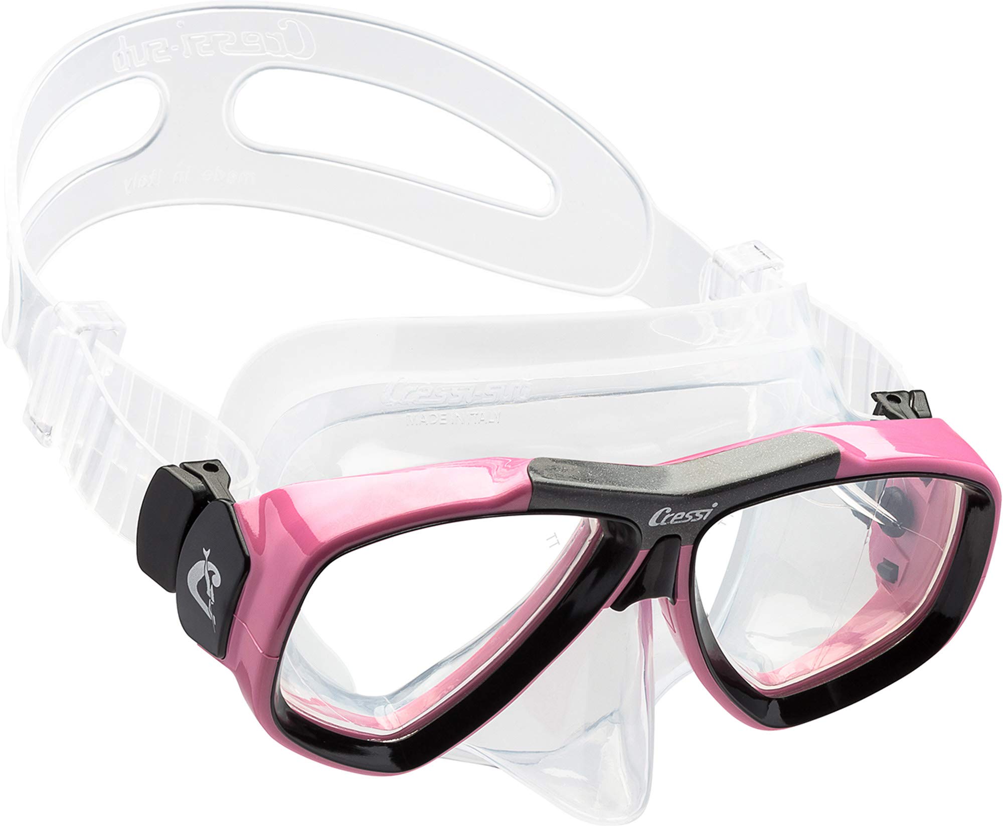 Cressi Focus Scuba Diving Optical Lenses Available Mask - Pink