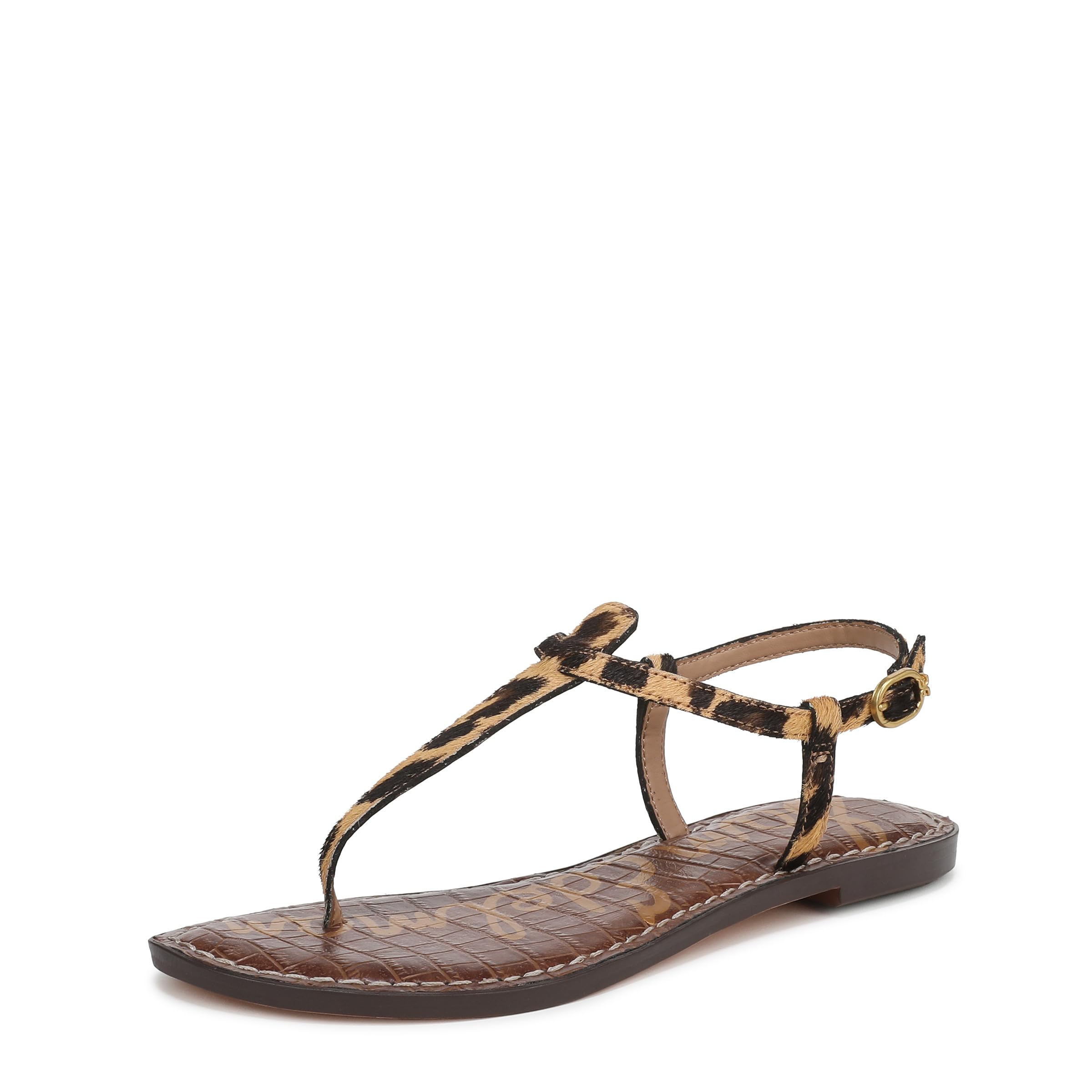 Sam Edelman Women’s Gigi Flat Sandal, Cyprus Tan Leopard Multi, 13