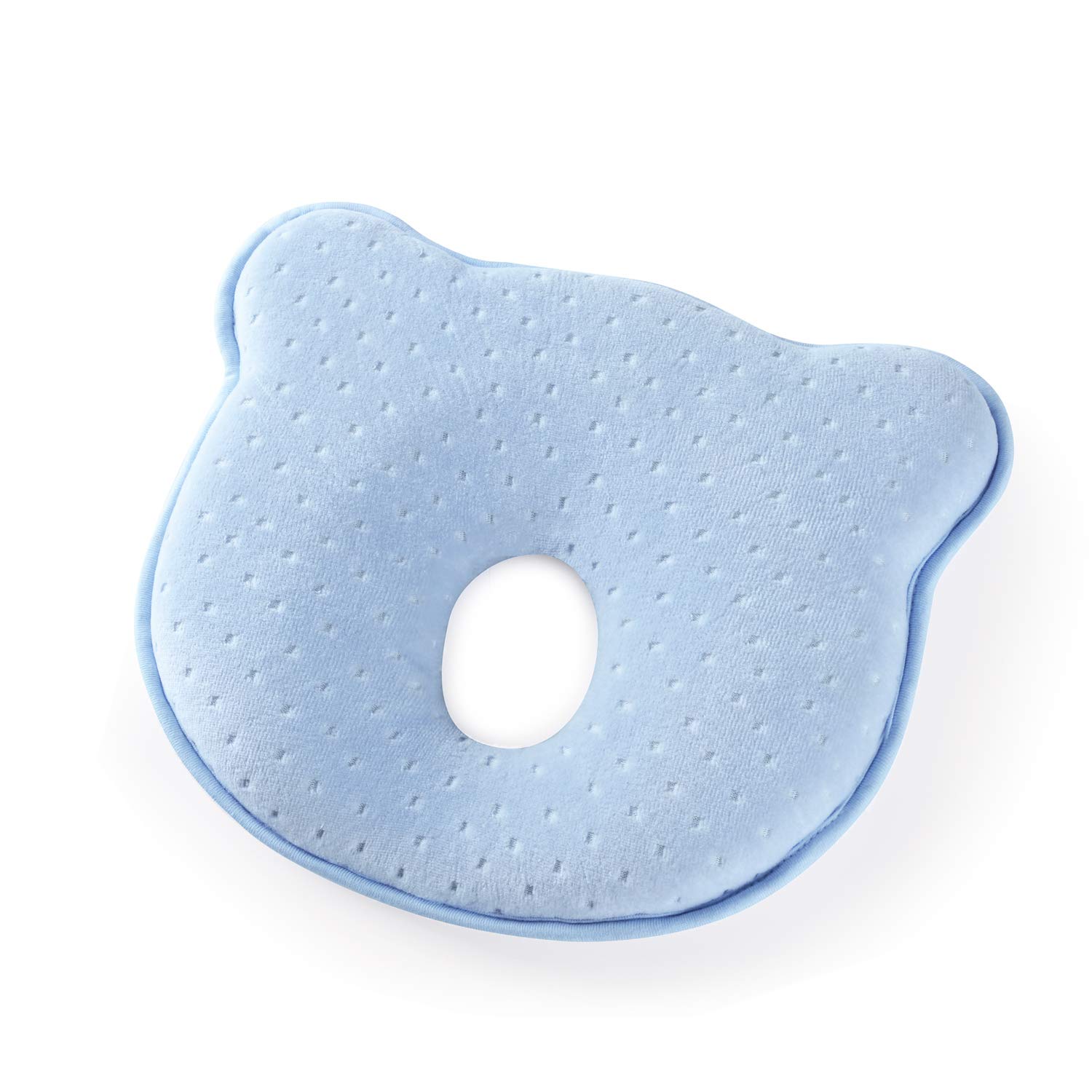 Baby Head Shaping Pillow for Newborn Baby/Supportive Memory Foam Infant Pillow to Prevent Flat Head,Best Perfect for 0-12 Months Baby (Blue)