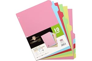 Pukka Pad 10 Part Dividers – 1 Pack of 10 Tabbed Set for 3-Ring Binder, Page Separators for Home, Office, School Organization – 8.5 x 11 Inches – Pastel Colors