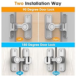 Sliding Barn Door Lock Hardware, 90 Degree Locks