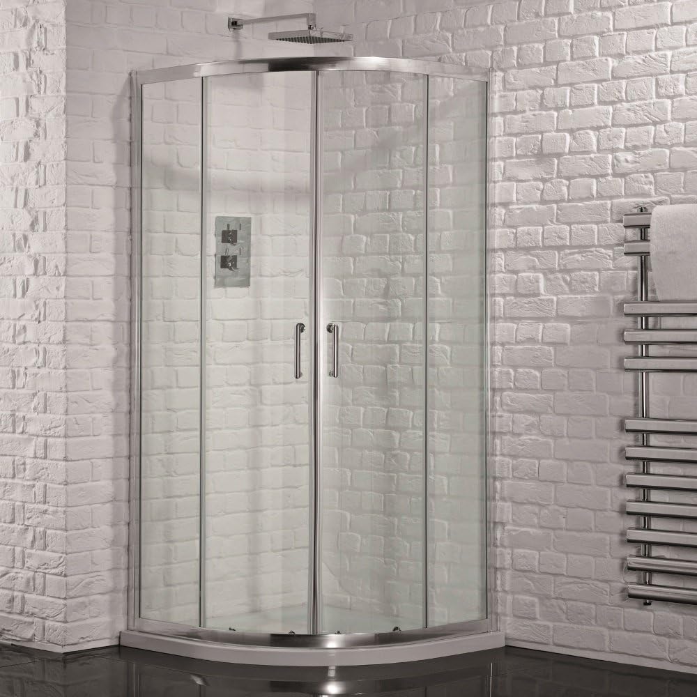Quadrant Shower Enclosure Corner Cubicle 6mm Sliding Glass Door And Shower Tray (1200mm x 800mm