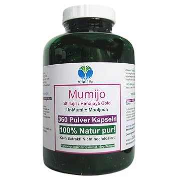 Mumijo, Shilajit Mooljoon Asil Gold des Himalaya 360 Pulver Kapseln NATUR PUR #26304 | NICHT hochdosiert. KEIN EXTRAKT. OHNE 