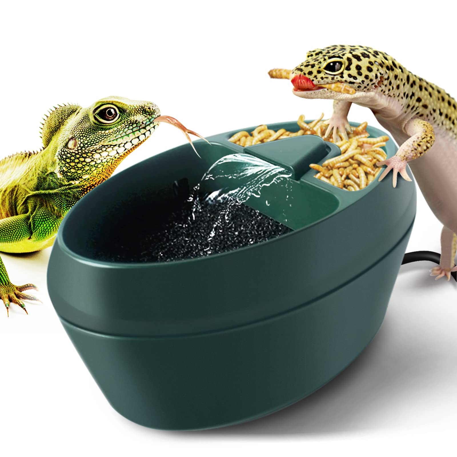 Photo 1 of MYGIIKAKA Reptile Drinking Water Fountain Chameleon Accessories Automatic Circulation System with Trough, Bearded Dragon Cage Accessories Reptiles Habitat Waterfall for Snake/Lizard/Chameleon/Turtle
