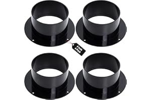 Duct Connector Flange 4 inch by Wadoy, 4 Pack ABS Quality Air Conditioner Exhaust Hose Flange Wall Mount for Heating Cooling Ventilation HVAC System Dryer Vent Wall Plate