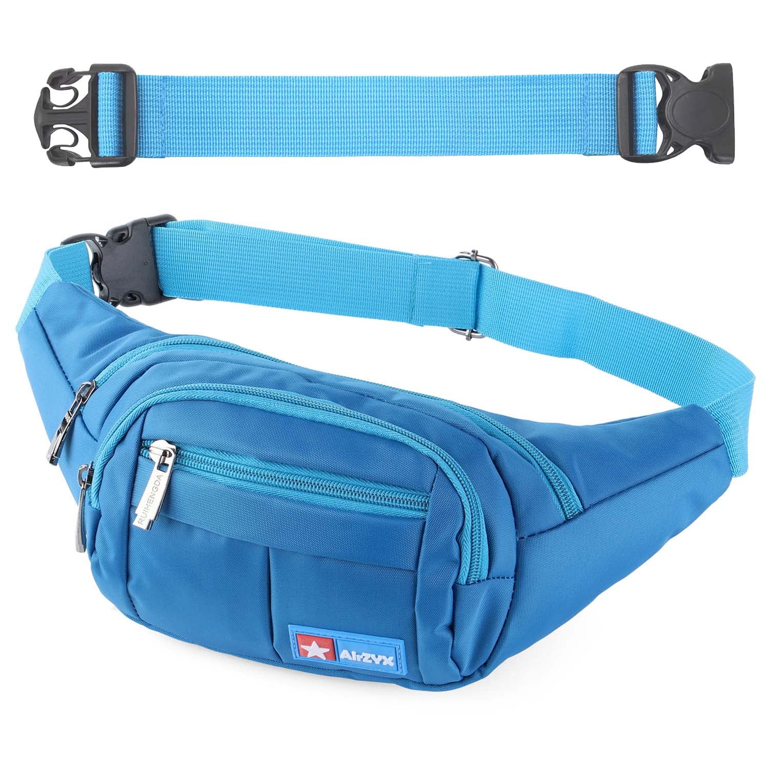 Bumbags and Fanny Packs for Running Hiking Waist Bag Outdoor Sport Hiking Waistpack for Men Women (Blue-Ex-Belt)