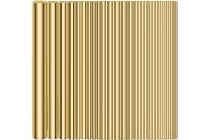 Sutemribor 1/2" 3/8" 5/16" 1/4" 3/16" 5/32" 1/8" 3/32" 1/16" Brass Rods Assortment Kit, Brass Solid Round Rod Lathe Bar Stock for Craft Making, Handle Pin, 3.94" in Length (36 Pieces)