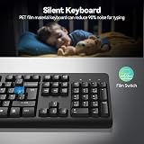 TECKNET Wireless Keyboard 2.4G USB Silent Ergonomic 8° Feet UK Layout view 5