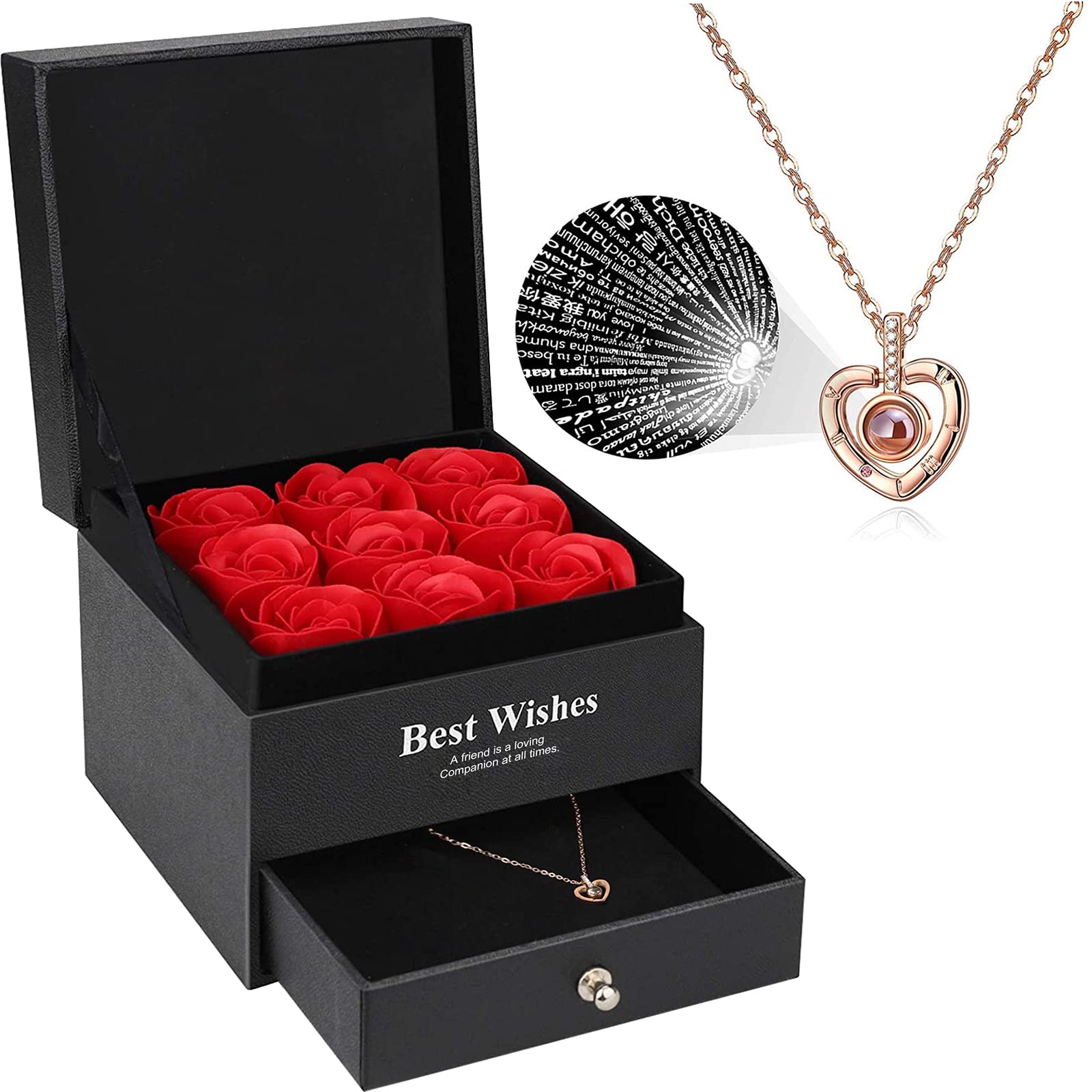 Mothers Day Eternal Rose Gifts for Mum Birthday Gifts for Women Preserved Rose Eternal Flower with I Love You Necklace Mothers Day Presents for Mum Women Her Grandma Nana Nanny Stepmum Anniversary