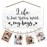 CGBHW Life is Just Better with My Boys Picture Frame Photo Holder for Wall, Boy Mama Gifts, Christmas Birthday Gifts for Mom, Mom of Boys Hanging Photo Display