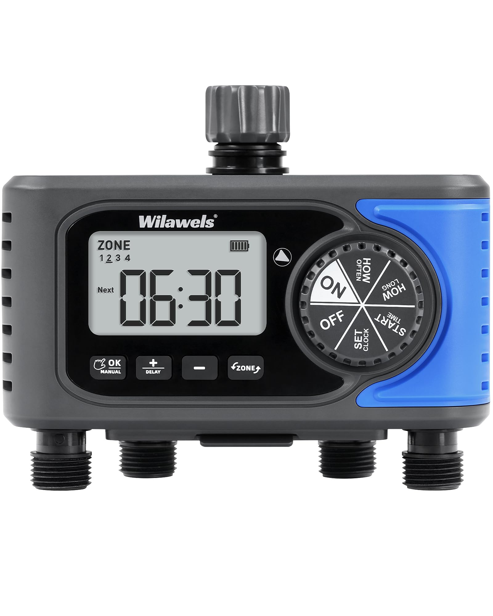 Photo 1 of ** Leaks**WILAWELS 4 Zone Sprinkler Timer, Smart Water Timer for Garden Hose, 4 Outlets Digital Hose Faucet Watering, Automatic Irrigation System/Rain Delay/Manual Watering for Lawn, Yard, Drip Irrigation