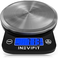 INEVIFIT Digital Kitchen Scale, Highly Accurate Multifunction Food Scale 13 lbs 6kgs Max, Clean Modern Black with…