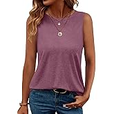 TICTICMIMI Women's Casual Sleeveless Shirts Basic Summer Tank Tops