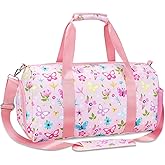Gym Travel Duffle Bag for Girls - Gymnastics Sports Dance Bag with Shoe Compartment & Wet Pocket Starry Sky Kids Travel Bag Teens Weekender Sleepover Carry On Bag