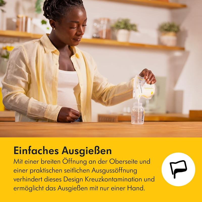 Easy Pour Einweg-Muttermilchbeutel 210 ml – Auslaufsicheres Design mit Milchschutz – BPA-freie Aufbewahrungsbeutel – 100er Pack