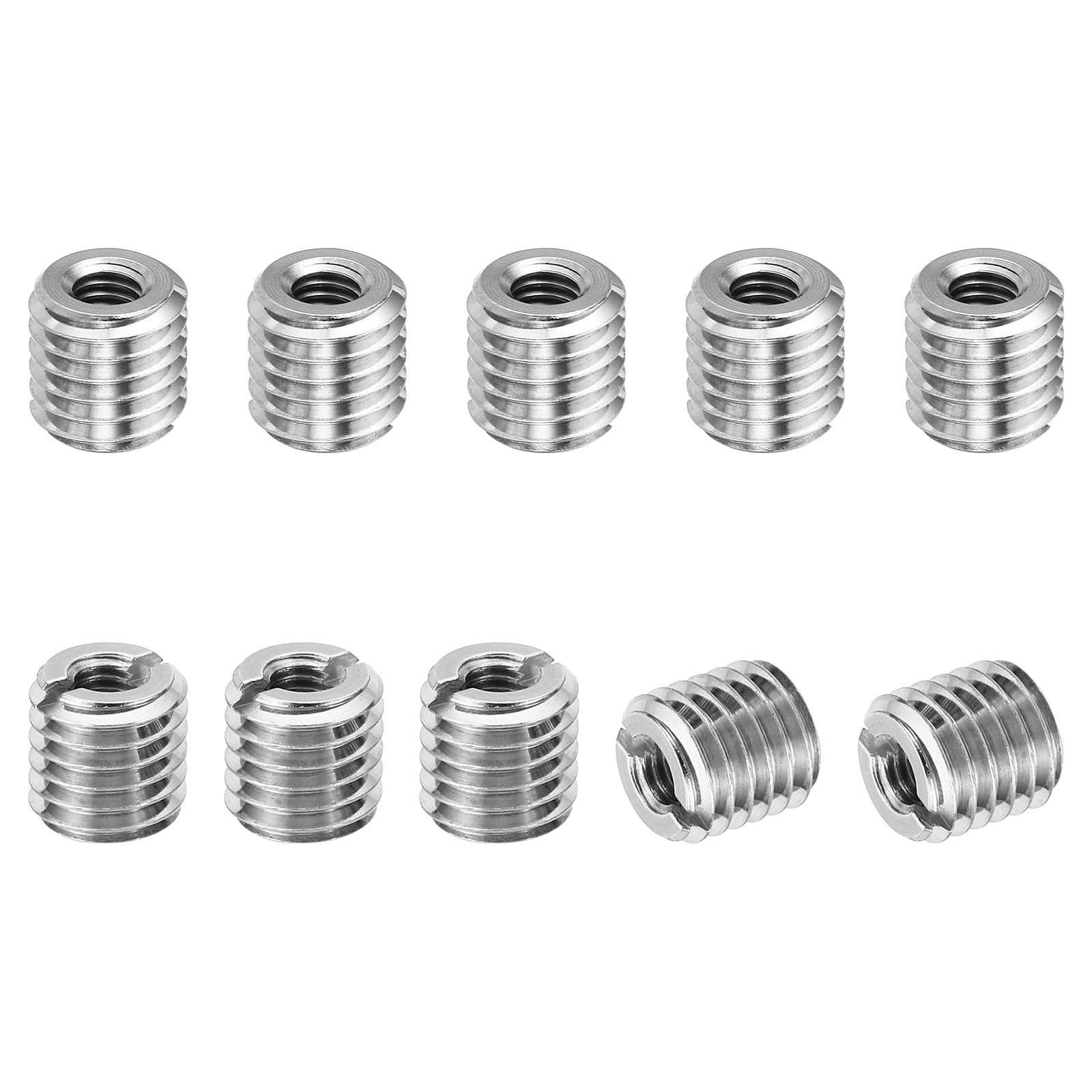 PATIKIL Thread Adapters Sleeve Reducing Nut, 10 Pcs M12*1.75 Male to M6*1 Female Repairing Insert Nut Screw Reducer Conversion Stainless Steel Fastener 12mm โ image 1