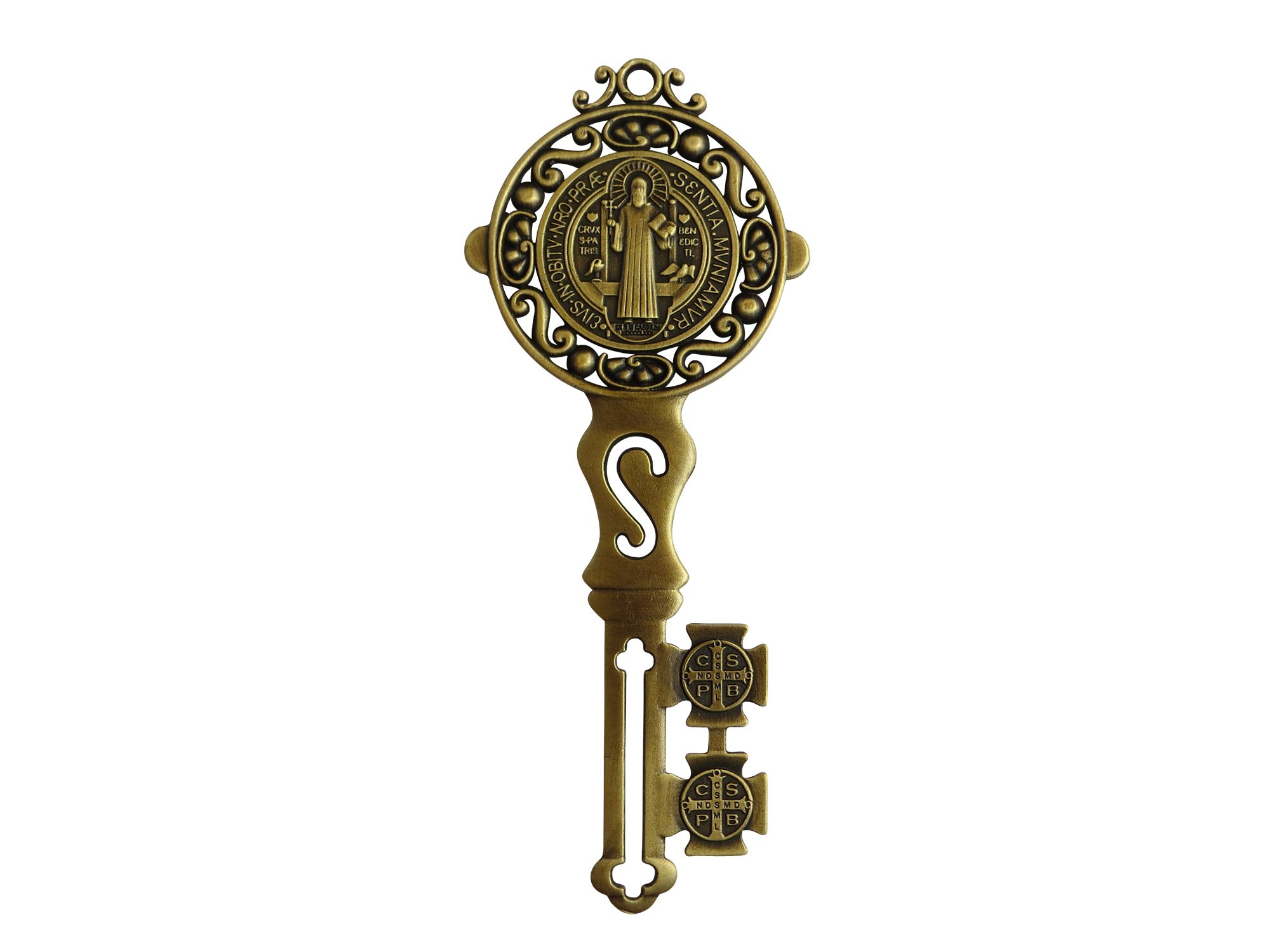 Angelitos de Mexico Big Saint Benedict Key for Home Protection Wall Decor Hang on Door House Blessing