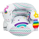 Lovvie & Joy 2-in-1 Tummy Time Mat & Seated Support Pillow,Baby Tummy Time Pillow Support for Newborns and Older Babies,with Detachable Support Pillow and Toys