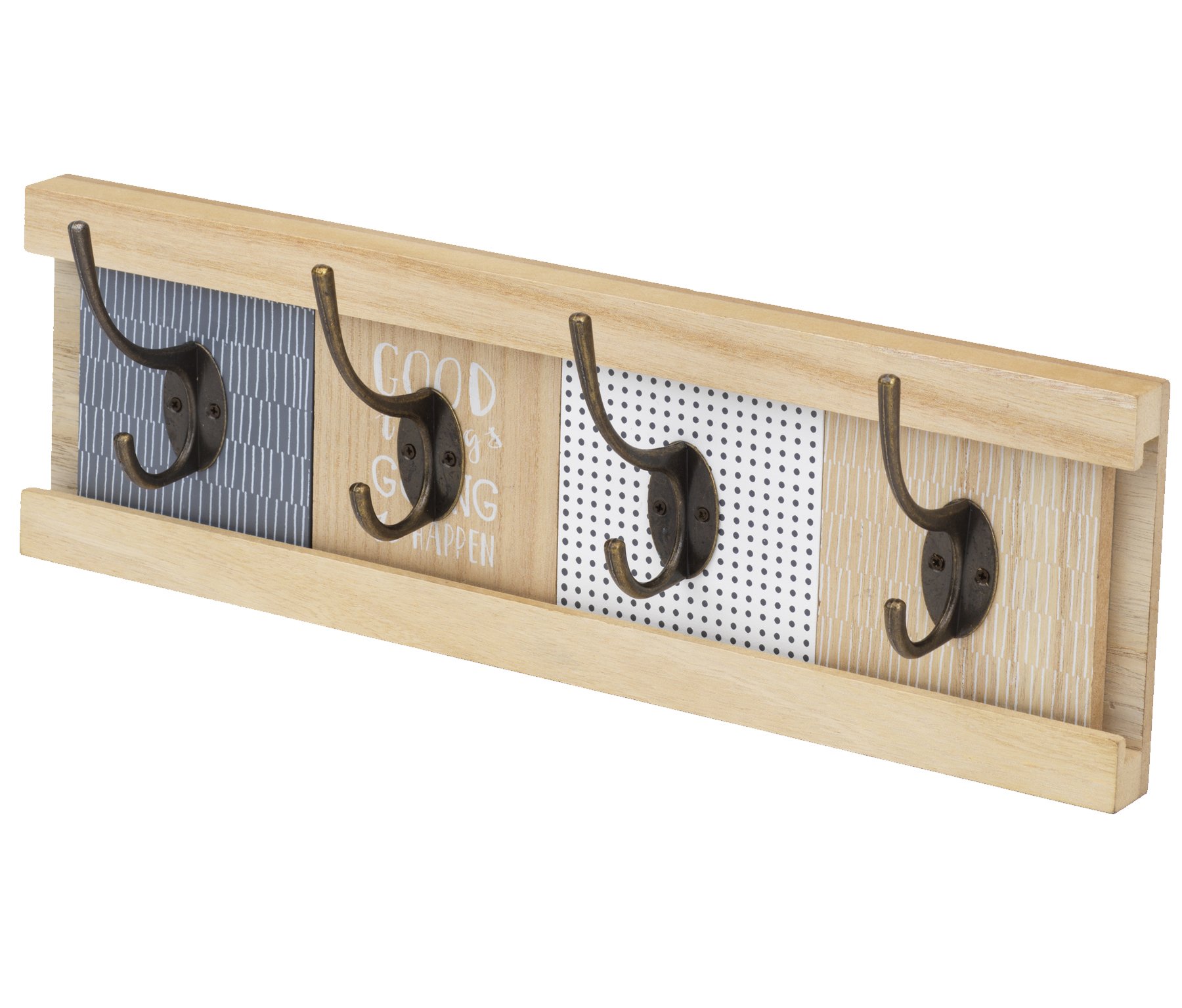 10 Street Home Wall Mount Coat Rack with 4 Adjustable Coat Hooks, for