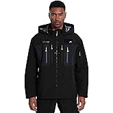 NAVIS MARINE Men's 3-Layer Waterproof Wading Jacket, Fishing & Hiking Foul Weather Gear with Storm Hood & Pockets