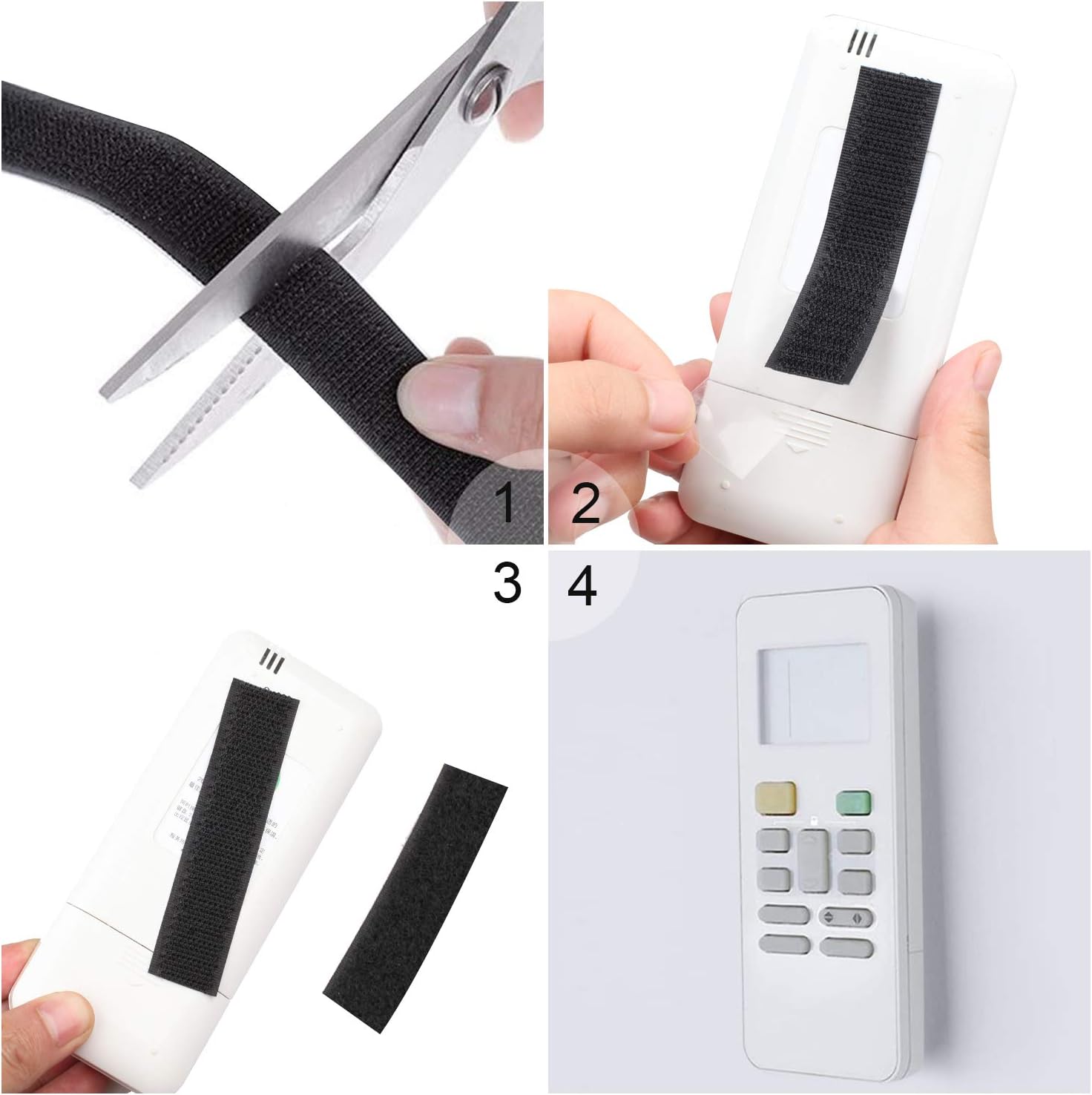 Hook and Loop Strip, 8M Double Sided Sticky Tape, Self Adhesive Sticky Back Fastening Tape (Black), 8m x 20mm - Image 5