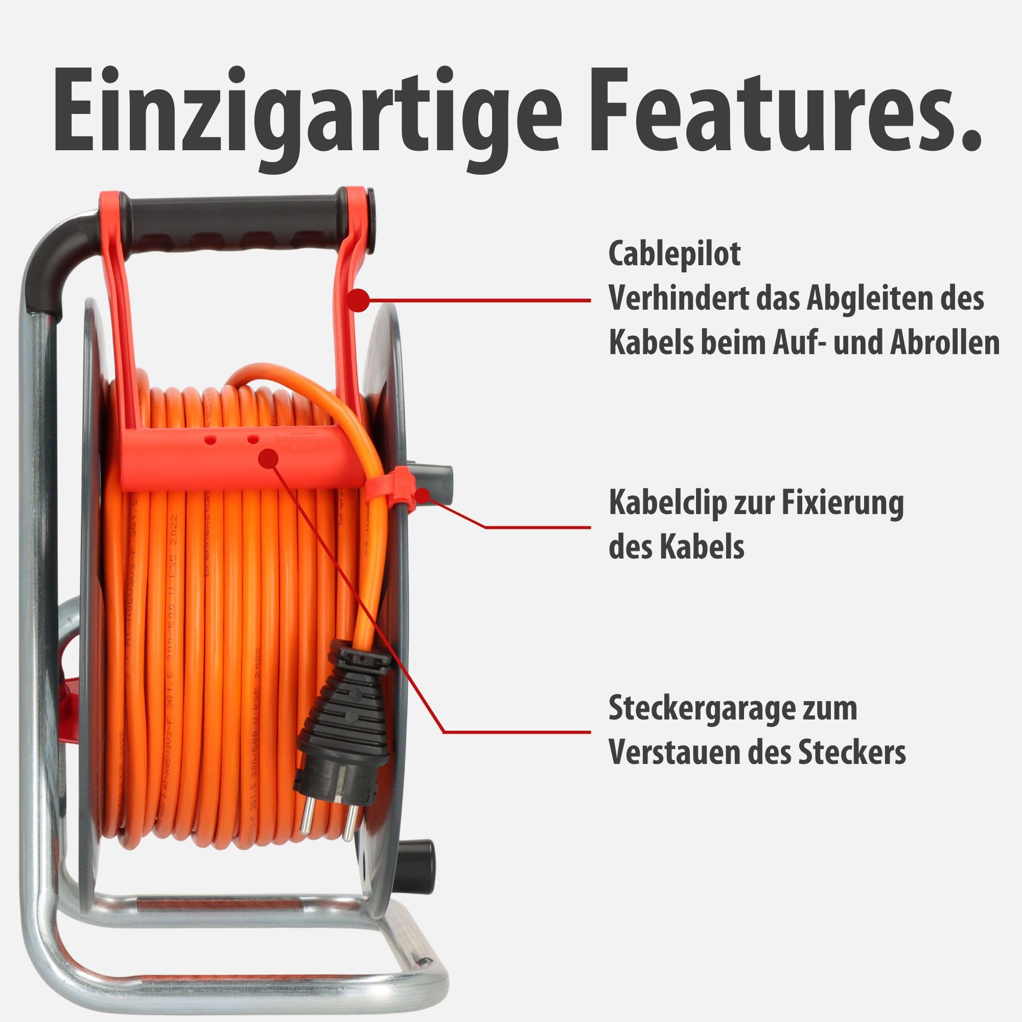 Brennenstuhl Garant V2 IP44 Kabeltrommel 50m outdoor (Made in Germany, 3 Schutzkontakt-Steckdosen, Überhitzungsschutz, kurzfristiger Einsatz im Außenbereich) 4