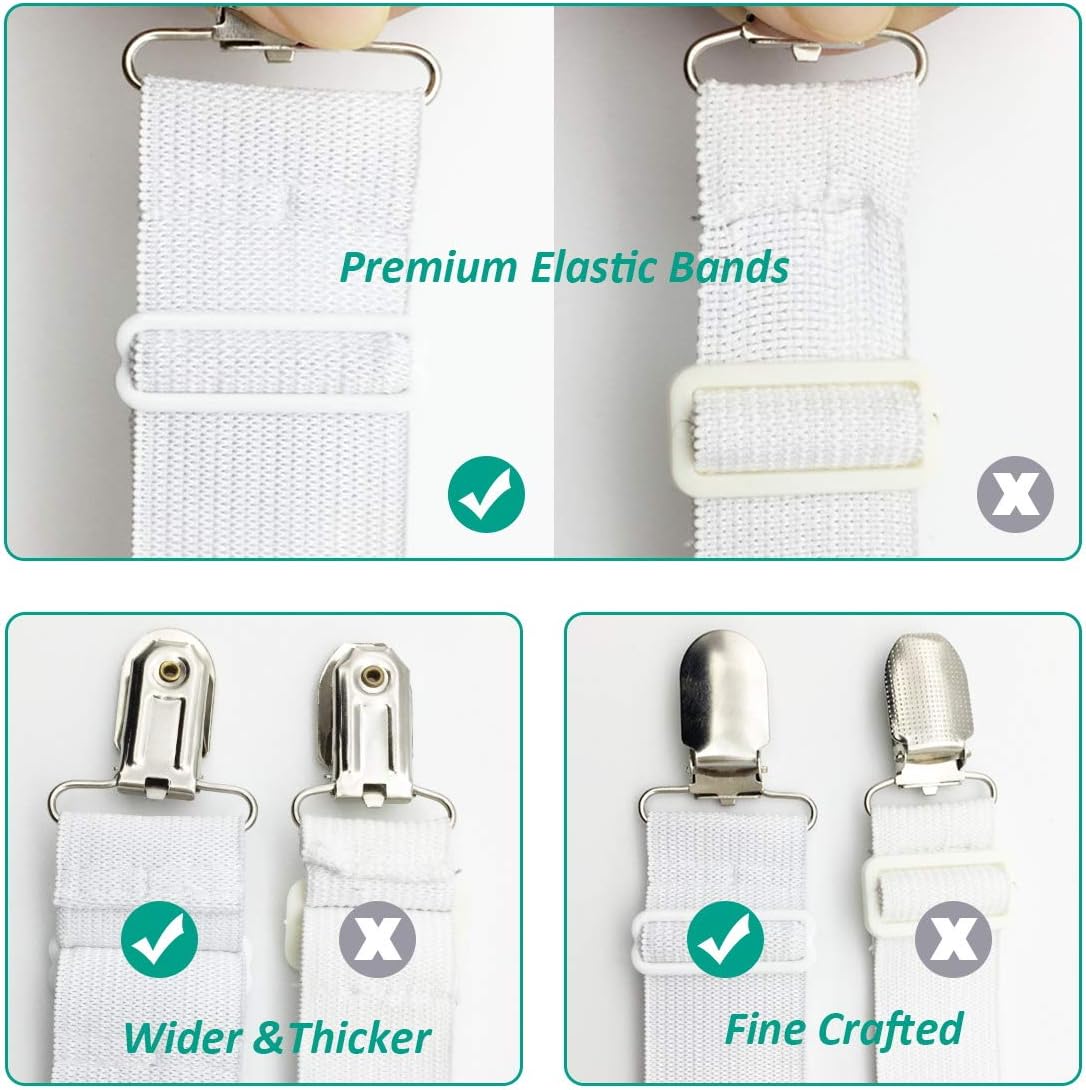 RayTour Bed Sheet Holder Straps Sheet Keepers Straps Bedsheet Holders Suspenders Mattress Cover Straps Bed Sheet Corners Fasteners Clips Keep Mattress Sheet Stays: Home & Kitchen
