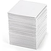 Tosnail 36 Pack 4" x 4" White Square Artist Painting Canvas Panels, Cotton, Various Paint Types