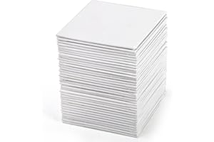 Tosnail 36 Pack 4" x 4" White Square Artist Painting Canvas Panels, Cotton, Various Paint Types