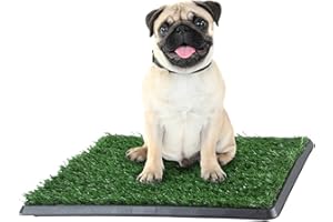 Artificial Grass Puppy Pee Pad for Dogs and Small Pets - 16x20 Inch, Reusable 3-Layer Potty Training Pad with Tray - Dog House and Pet Supplies by PETMAKER