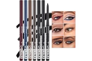 Eyeliner Pen Set, Shimmer Matte Eyeliner Pencil, Creamy Retractable Eyeliner, Ultra-Pigmented, Quick Drying, Waterproof & Smu
