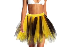 Jewemia Adult Women Tutu Skirt Layered Tulle Skirt Classic Elastic Tutu Skirt Ballet for Women and Girls Festival Cosplay