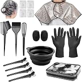 Xarchy 19Pcs Professional Hair Bleach Kit, Hair Coloring Products | for Hair Highlightin and Hair Dyeing at Home with Hair Dye Brush, Hair Color Bowl, Hairclips, Gloves, Storage Bag