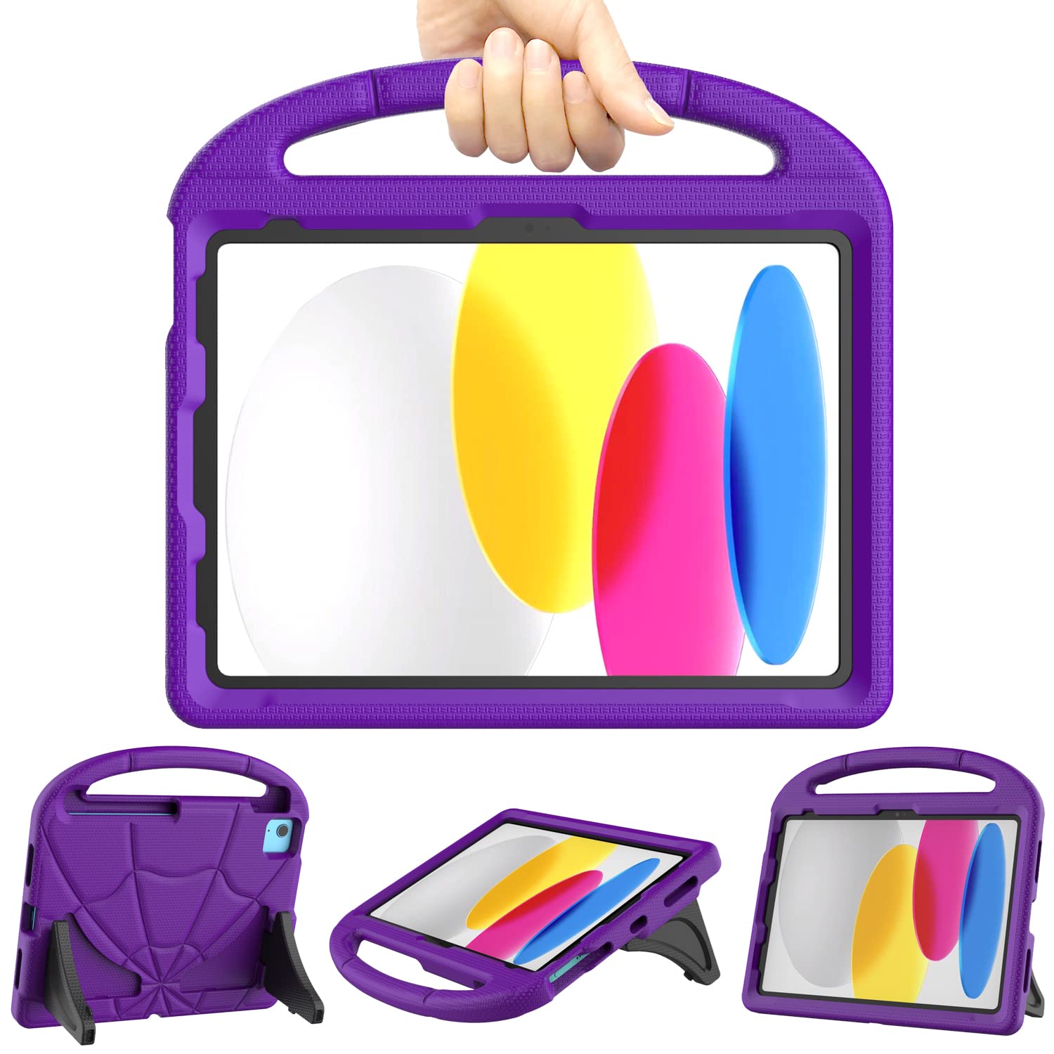 Kids Case for iPad (A16) 11th Generation 11inch 2025/iPad 10th Generation 10.9 inch 2022, Mansiruyi Shockproof Handle Stand iPad 10.9 inch/11 inch Case for kids - Purple