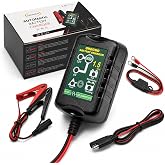 Unocho 6V/12V Battery Charger Maintainer 1.5A Automatic Trickle Charger Smart Float Charger for Car Motorcycle Lawn Mower Boat ATV Snowmobile Lead-Acid AGM GEL SLA VRLA WET Batteries