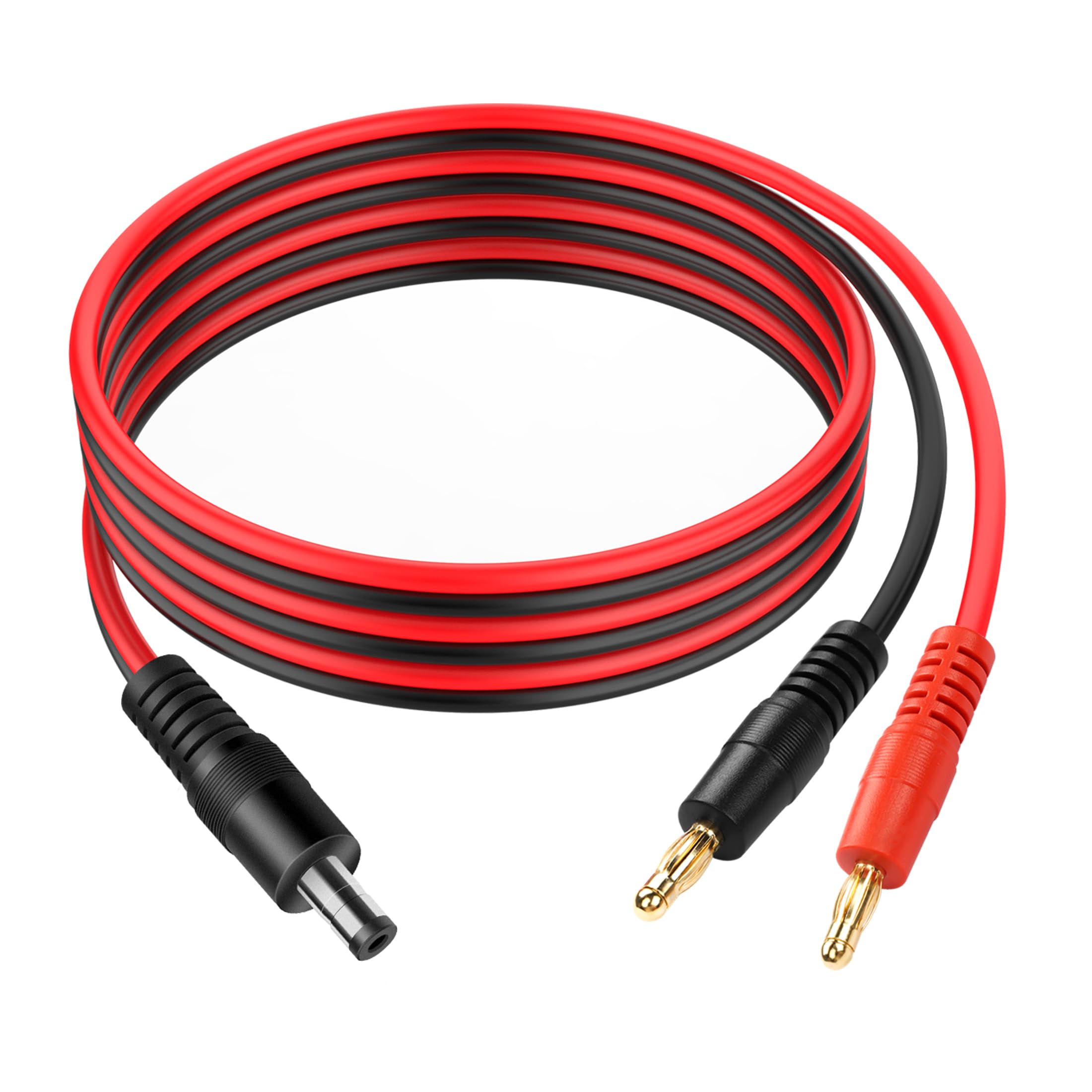 YACSEJAO 14AWG DC5521 to 4mm Banana Cable 3FT/1M DC 5.5mm x 2.1mm to 4mm Banana Plug Cable DC 12V-24V Instrumentation Equipment Connector (DC5.5 * 2.1MM)
