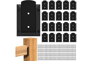 20PCS Deck Railing Bracket Connectors for 2x4 (Actual 1.5"x3.5"), 2x4 Brackets to Handrail,Stair Railing,Porch Railing, 2x4 B