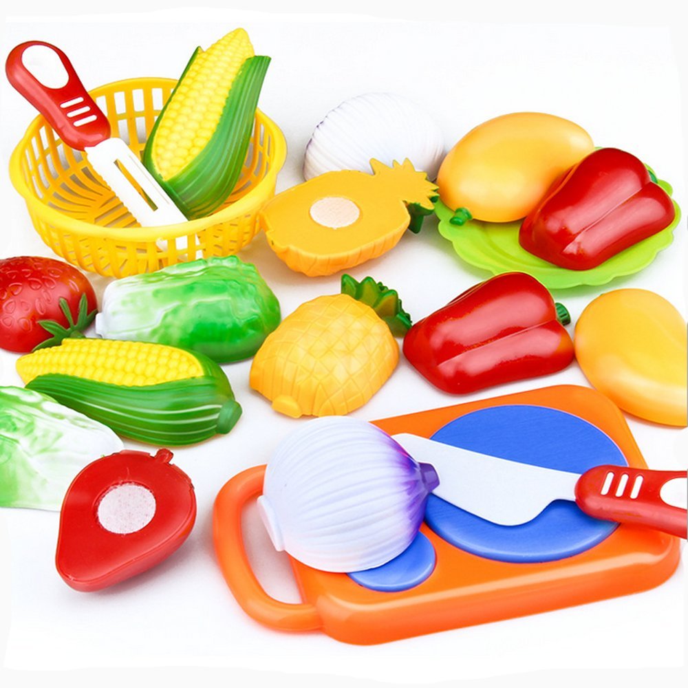 Gbell Kids Kitchen Set -12 Pcs Pretend Play Food Toys,Fun Kitchen Cutting  Fruits and Vegetables Educational Toys,Birthday Gifts for Ages