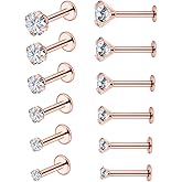 Vsnnsns 16G Lip Rings Stainless Steel Tragus Helix Conch Piercing Jewelry Snake Bite Piercing Monroe Lip Rings Labret Medusa Cartilage Lobe Earrings Piercing Jewelry CZ 2MM/2.5MM/3MM/3.5MM/4MM/4.5MM