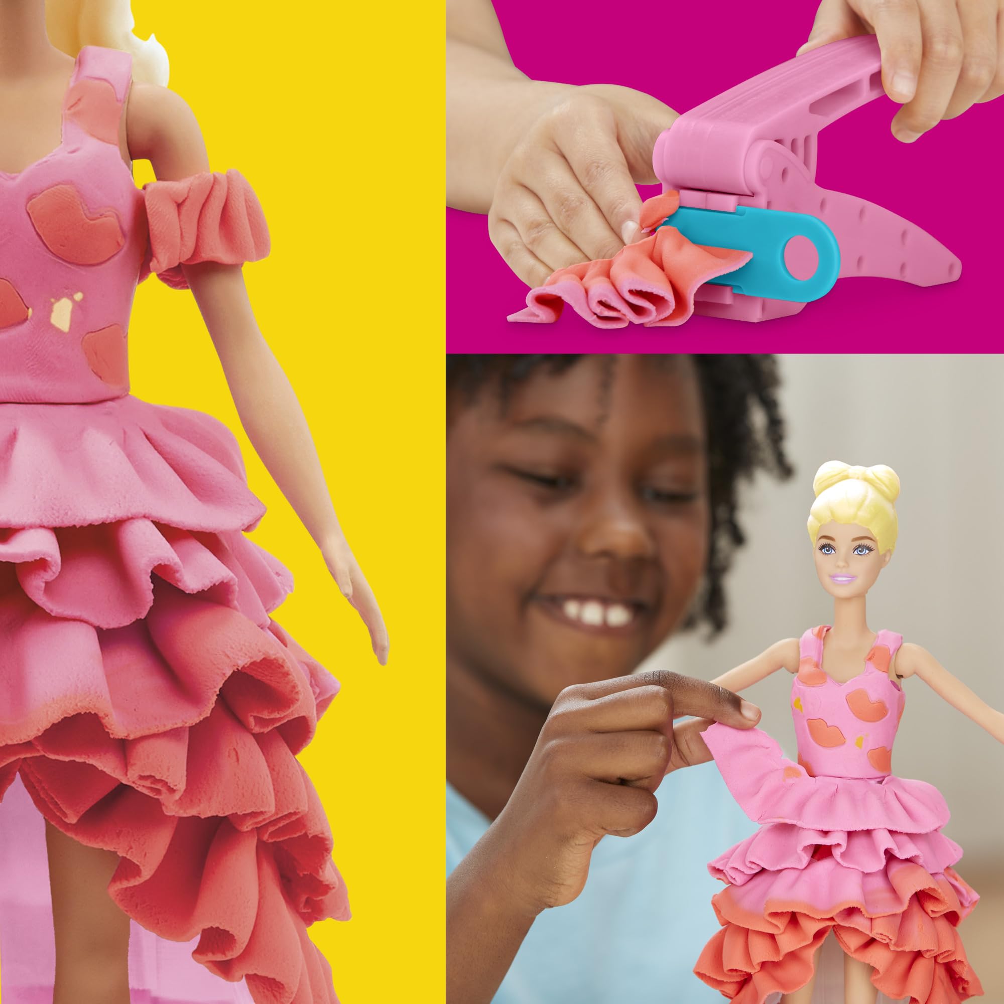 Play-Doh Barbie Designer Fashion Show Set, Make Doll Clothes with 21 Fashion Accessories & Modeling Compound, Kids Arts & Crafts for Girls & Boys 5+