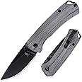 Kizer T1 Pocket Knife, 3.19" 154CM Steel Blade Black Micarta EDC Knife for Men Women, Small Camping Folding Knives with Thumb Stud Opener, Hunting Survival Knives with Liner Lock, V3490E1