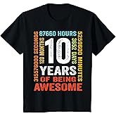 10 Years Old 10th Birthday Gift Vintage Retro 120 Months T-Shirt