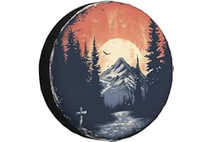 RUAYSNI Spare Tire Cover Mountains Sunset Landscape Wheel Covers Weatherproof Universal Wheel Protectors for Rv SUV Camper Travel Trailer 16 Inch