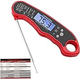 Lonicera Digital Meat Thermometer for Food Cooking. Waterproof & Instant Read for Kitchen Baking, BBQ. with Foldable Probe, B