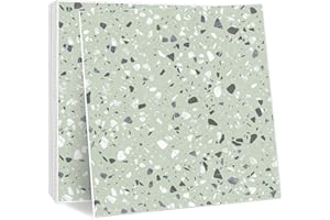DEWOO Green Peel and Stick on Backsplash Wall Tiles for Kitchen Bathroom 12-Sheet (12" x 12")