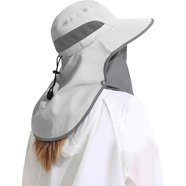 Women's Sun Hat With Neck Flap - Foldable Wide Brim UPF 50+ Protection For Outdoor Activities