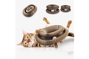 Bfbawm 2 Pcs Kitty Toys Magic Organ Cat Scratching Board Toy for Indoor Cats Twisty Paws cat Toys Foldable Accordion Honeycomb Kitten curlz Cat Scratcher with Ball (2pcs)